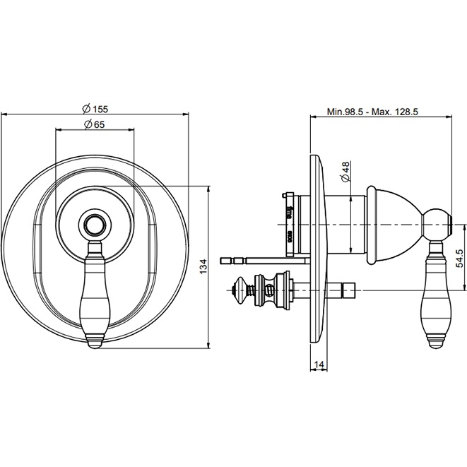 Смеситель для ванны и душа Fima Carlo Frattini Herend F5409X2CBOR (золотой)