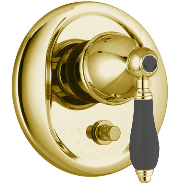 Смеситель для ванны и душа Fima Carlo Frattini Herend F5409X2CNOR (золотой, черная ручка)