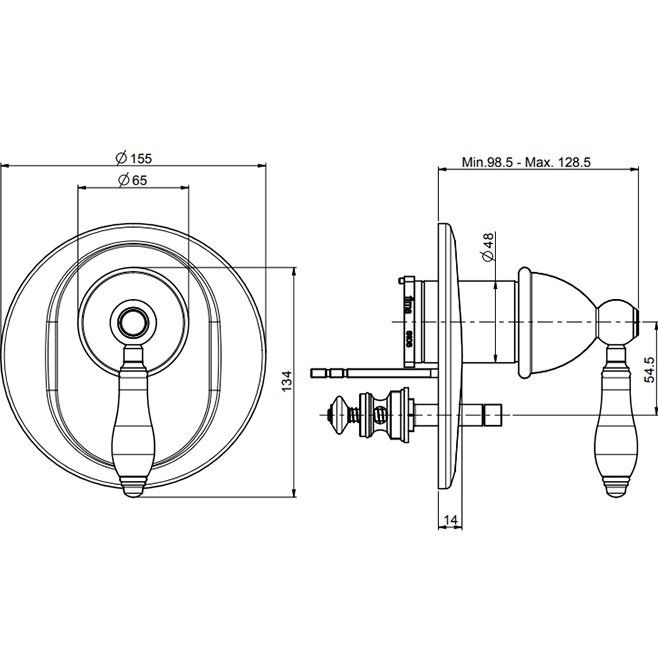 Смеситель для ванны и душа Fima Carlo Frattini Herend F5409X2OR (золотой)