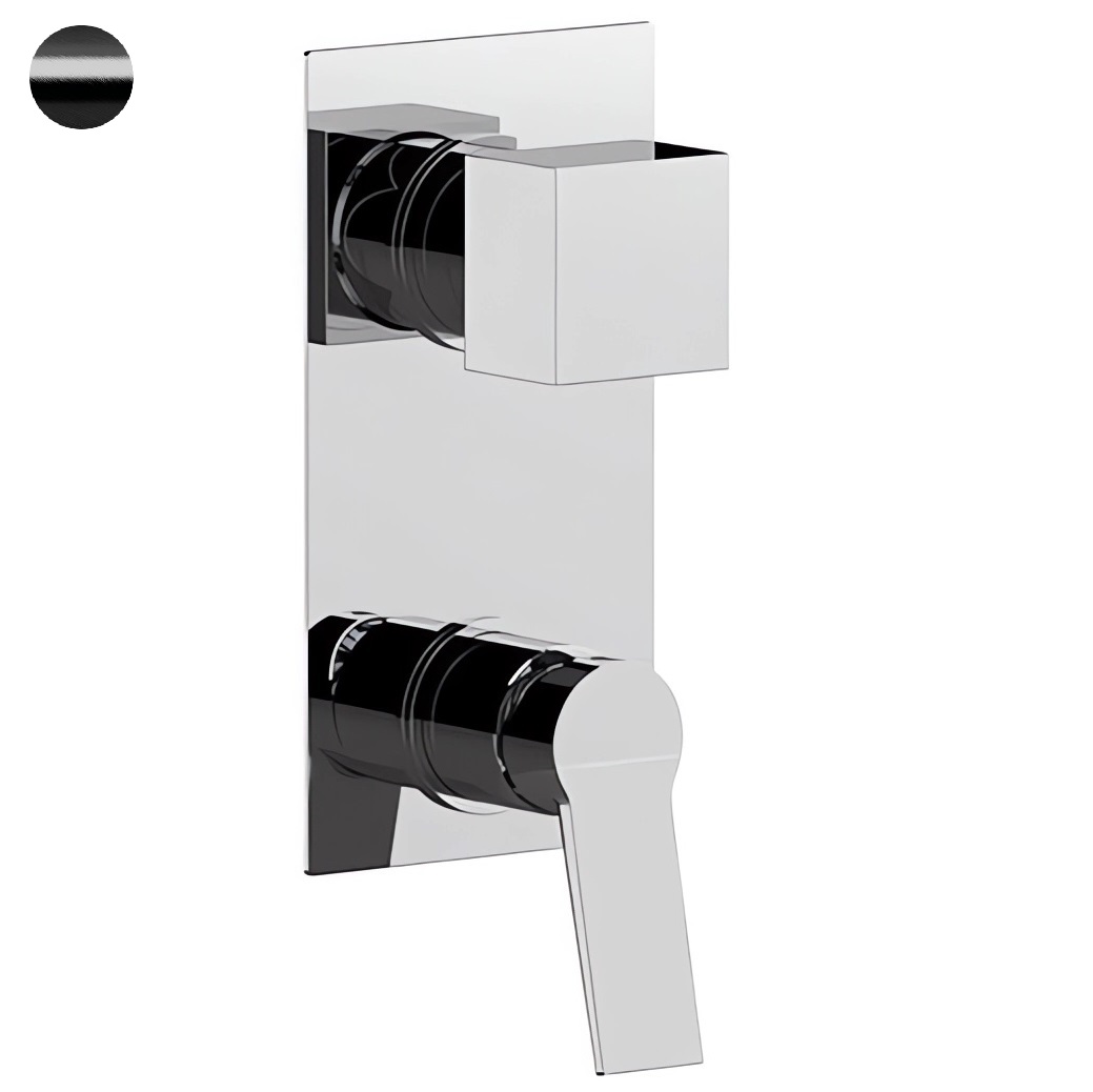 Смеситель для ванны и душа Remer Slash SL94CF (хром черный брашированный), 4 потока, без скрытой части