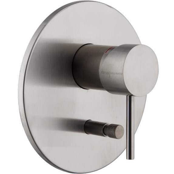 Смеситель для ванны и душа скрытого монтажа Fima Carlo Frattini Spillo Steel F3079X2INOX (нержавеющая сталь), 2 источника