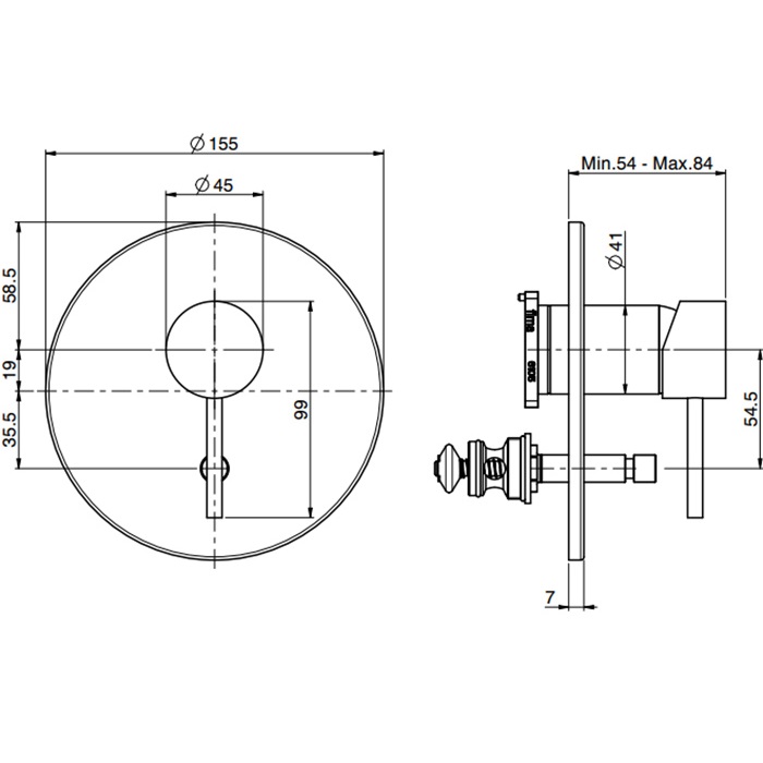 Смеситель для ванны и душа скрытого монтажа Fima Carlo Frattini Spillo Steel F3079X2INOX (нержавеющая сталь), 2 источника