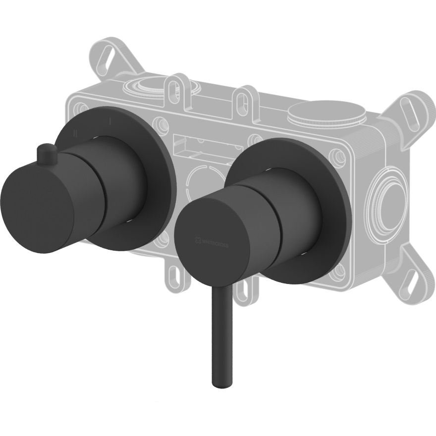 Смеситель для ванны и душа скрытого монтажа Whitecross Серия Y Y1242BL (черный матовый), 2 источника