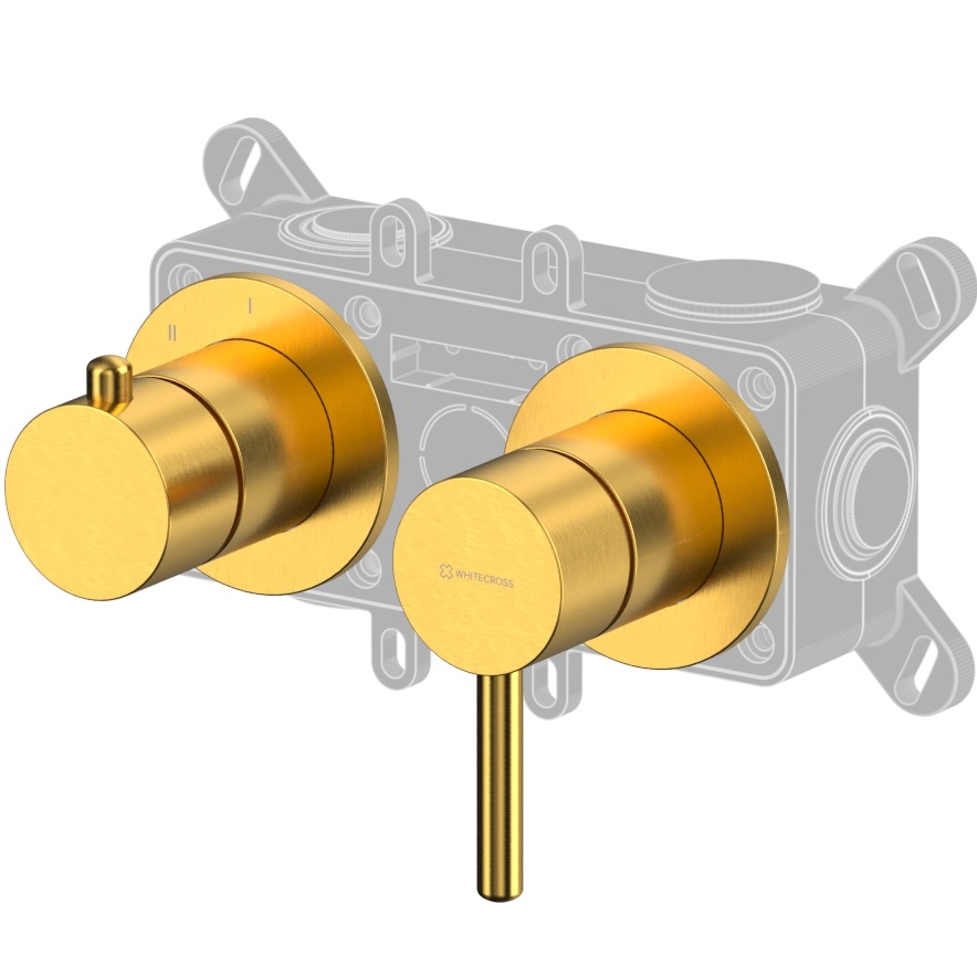 Смеситель для ванны и душа скрытого монтажа Whitecross Серия Y Y1242GLB (золото брашированная), 2 источника
