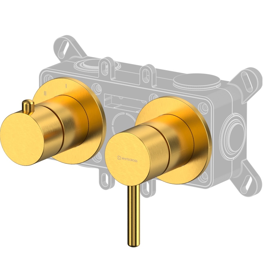 Смеситель для ванны и душа скрытого монтажа Whitecross Серия Y Y1243GLB (золото брашированное), 3 источника