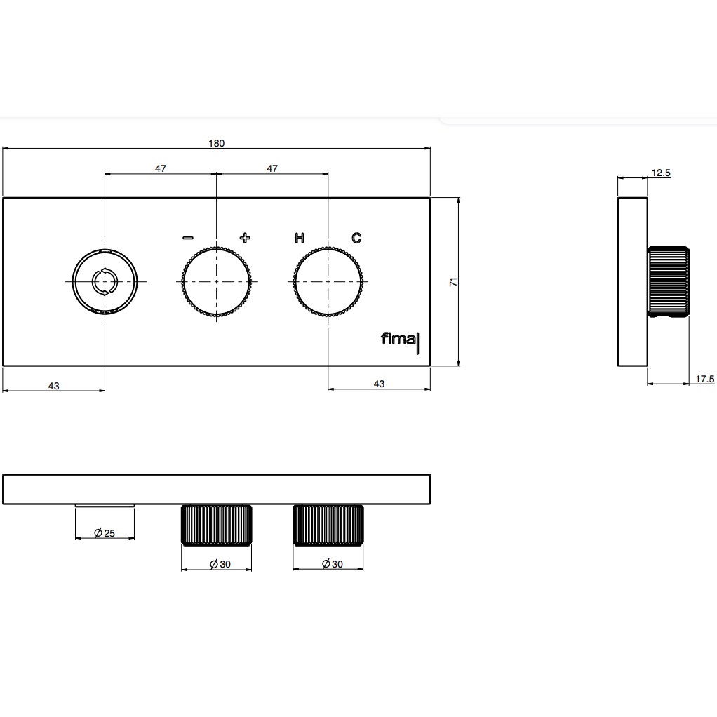Смеситель для ванны и душа встраиваемый Fima Carlo Frattini Switch F5959X2NS (черный матовый), без излива