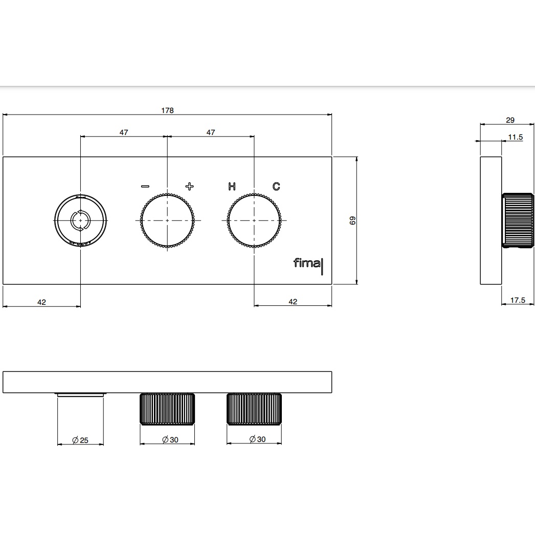 Смеситель для ванны и душа встраиваемый Fima Carlo Frattini Switch F5959X2SINOX (нержавеющая сталь), без излива