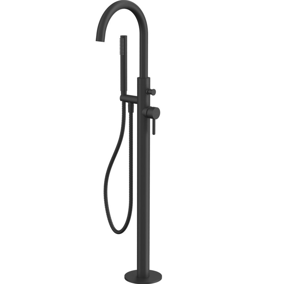 Смеситель для ванны напольный  Whitecross Серия Y Y1233BL (черный матовый)