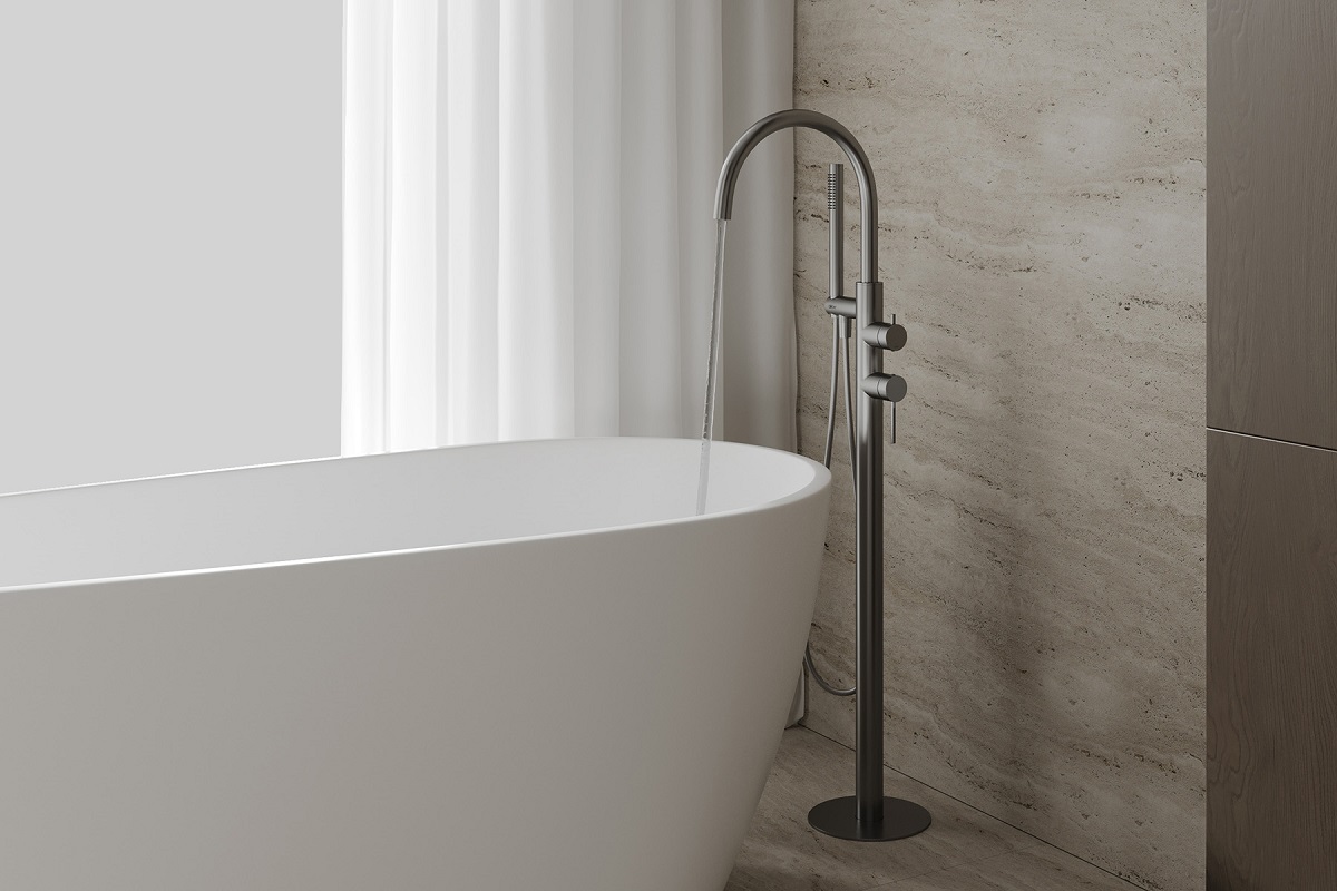 Смеситель для ванны напольный Abber Wasser Kreis 316 AF8115BGG (оружейная сталь брашированная)