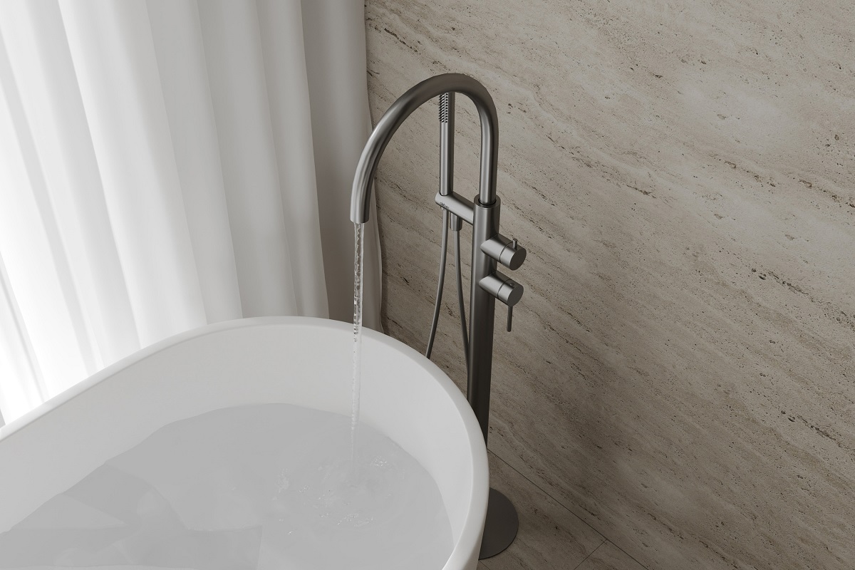 Смеситель для ванны напольный Abber Wasser Kreis 316 AF8115BGG (оружейная сталь брашированная)