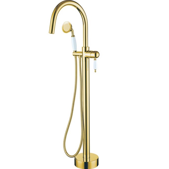 Смеситель для ванны напольный Boheme Imperiale 289 (золотой)