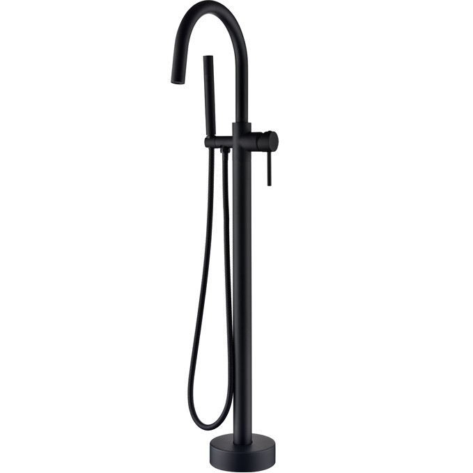 Смеситель для ванны напольный Boheme Uno 469-B (черный матовый)