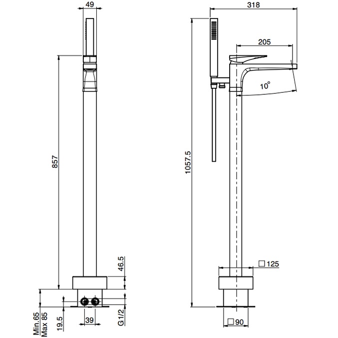 Смеситель для ванны напольный Fima Carlo Frattini F39644NCR (хром)