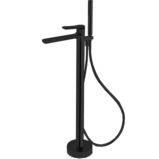 Смеситель для ванны напольный Fima Carlo Frattini Flo F3804/6NNS (черный матовый)