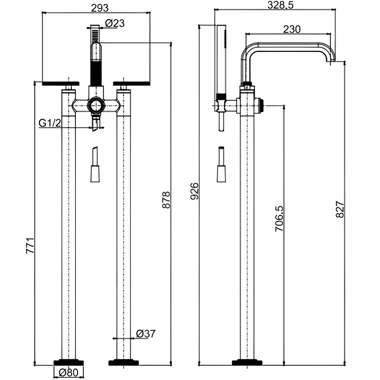 Смеситель для ванны напольный Fima Carlo Frattini Park Lane F1304/4CR (хром)