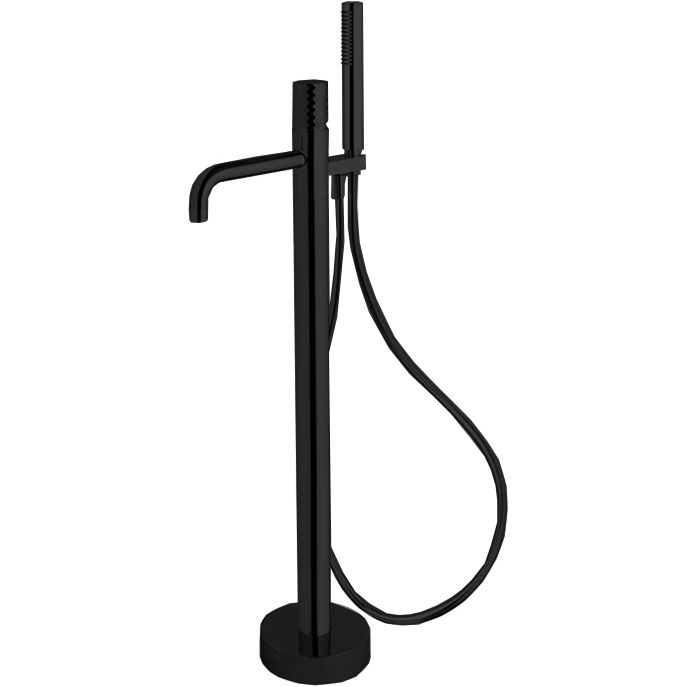 Смеситель для ванны напольный Fima Carlo Frattini Spillo Tech F3034T/6NXNS (черный матовый)