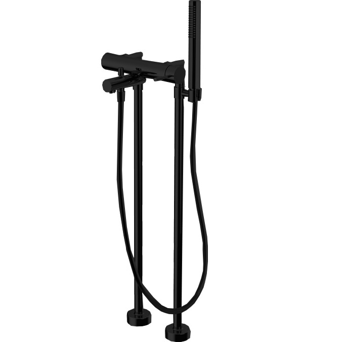 Смеситель для ванны напольный Fima Carlo Frattini Spillo Up F3034/4NS (черный матовый)