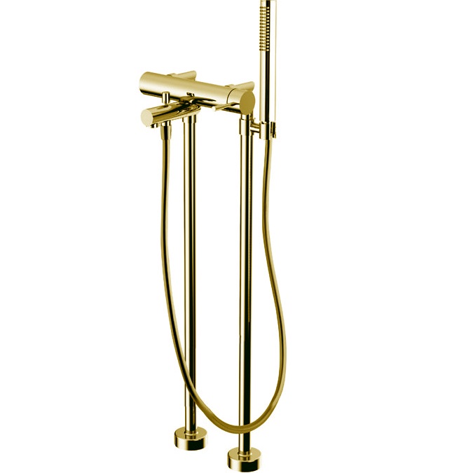 Смеситель для ванны напольный Fima Carlo Frattini Spillo Up F3034/4OR (золотой)