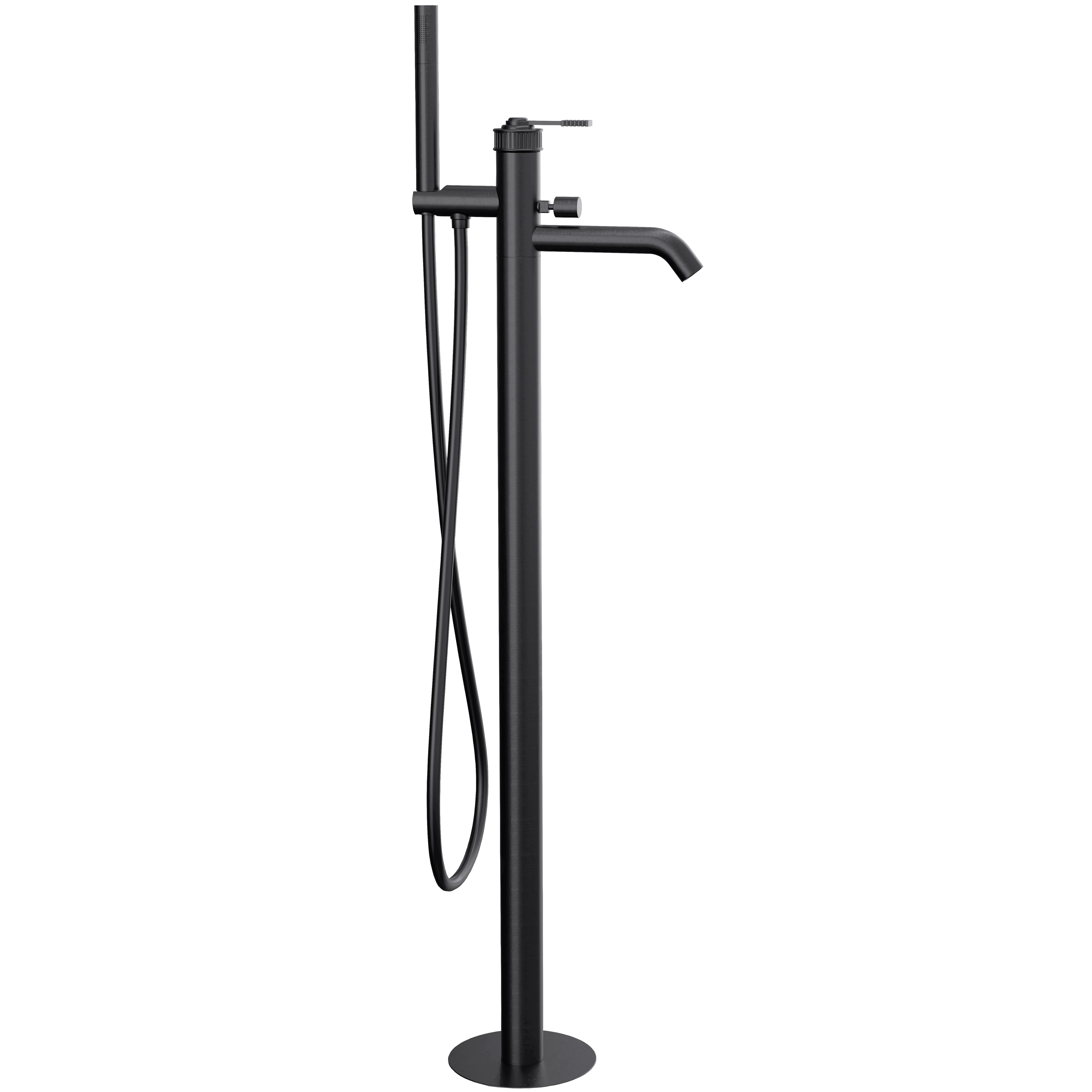 Смеситель для ванны напольный Remer Atelier AL08CFP (черный брашированный хром)