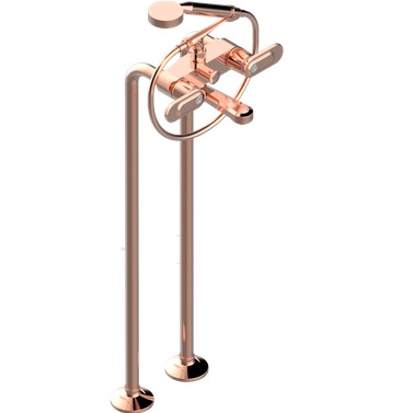 Смеситель для ванны напольный THG Corvair a manettes Fior di Bosco U8L-H62-13CS (розовое золото), с изливом