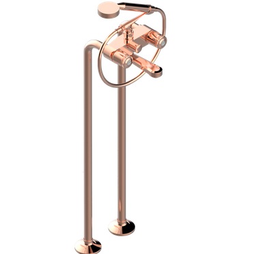 Смеситель для ванны напольный THG Corvair Fior di Bosco U8K-H62-13CS (розовое золото), с изливом