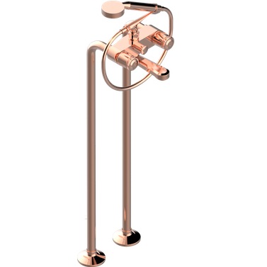 Смеситель для ванны напольный THG Corvair U8D-H62-13CS (розовое золото), с изливом