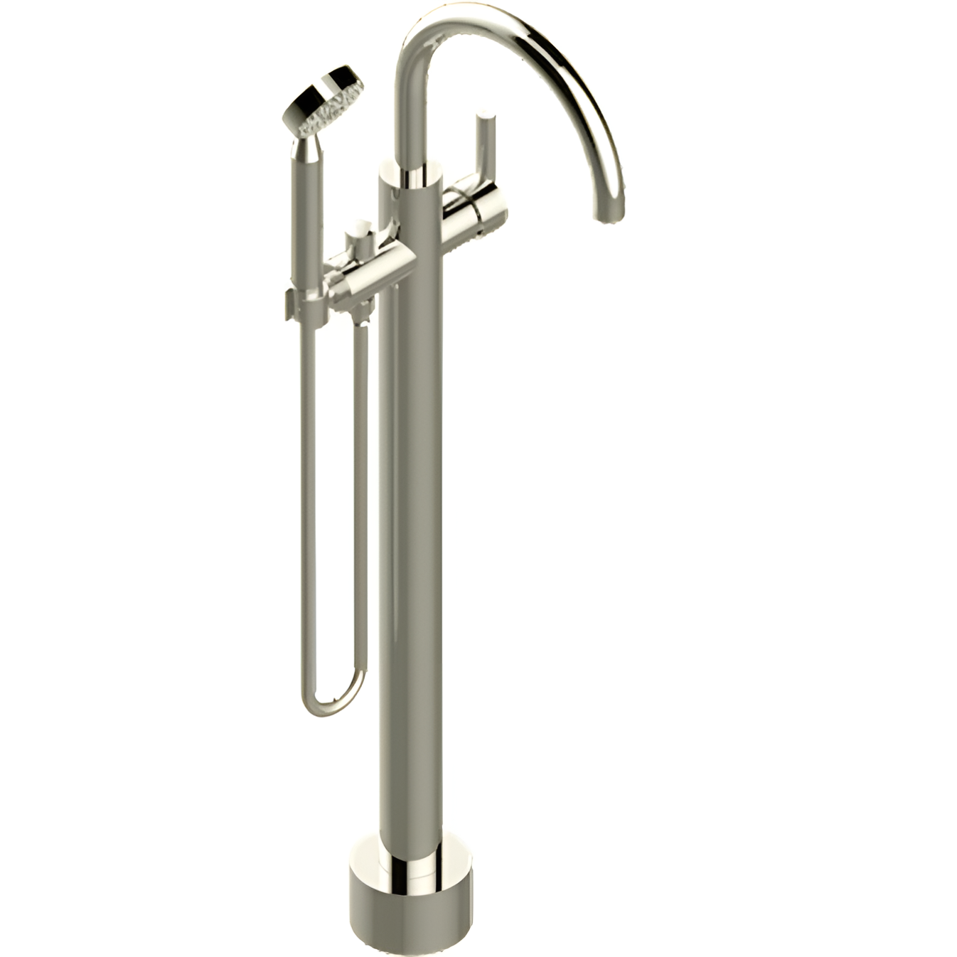 Смеситель для ванны напольный THG Les Ondes G8B-С01-6508S (никель)