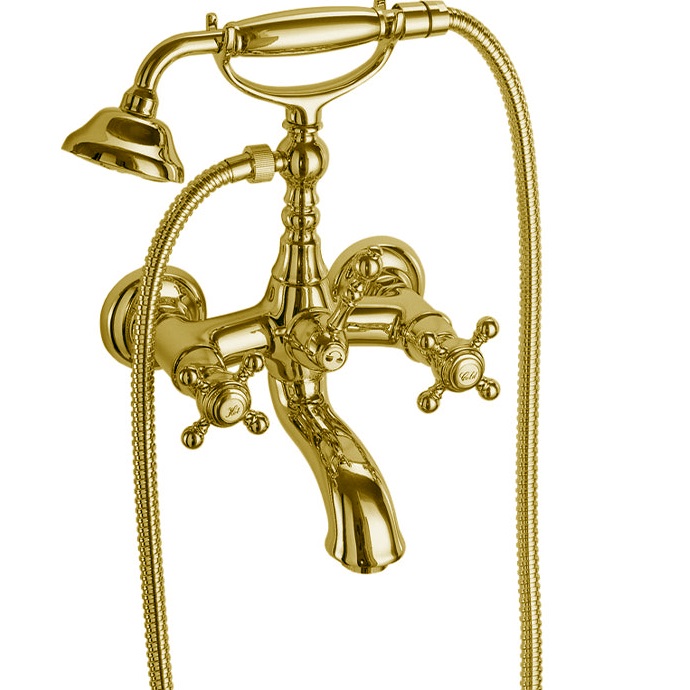 Смеситель для ванны настенный Fima Carlo Frattini Elizabeth F5084OR (золотой), с изливом