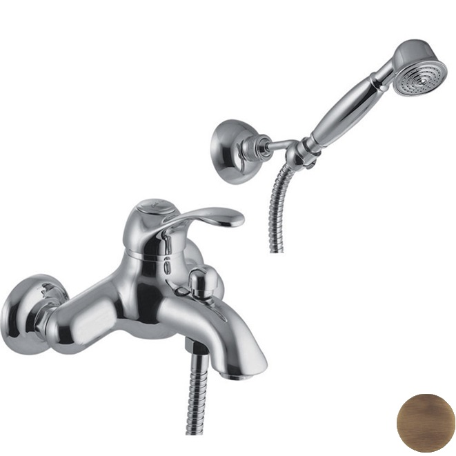 Смеситель для ванны настенный Fima Carlo Frattini Lamp F3304BR (бронза), с изливом, душевым комплектом