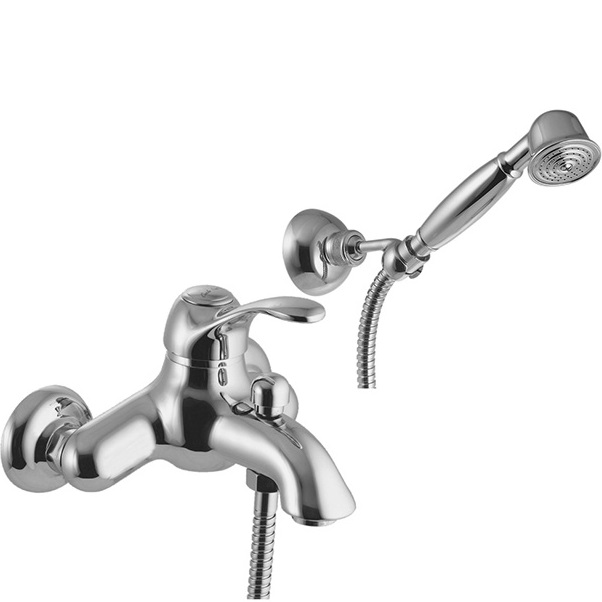 Смеситель для ванны настенный Fima Carlo Frattini Lamp F3304CR (хром), с изливом, душевым комплектом