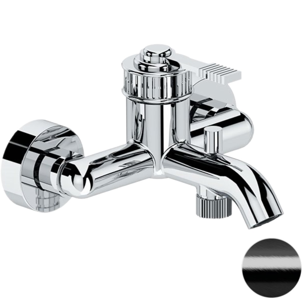 Смеситель для ванны настенный Remer Atelier AL05CFP (черный брашированный хром)