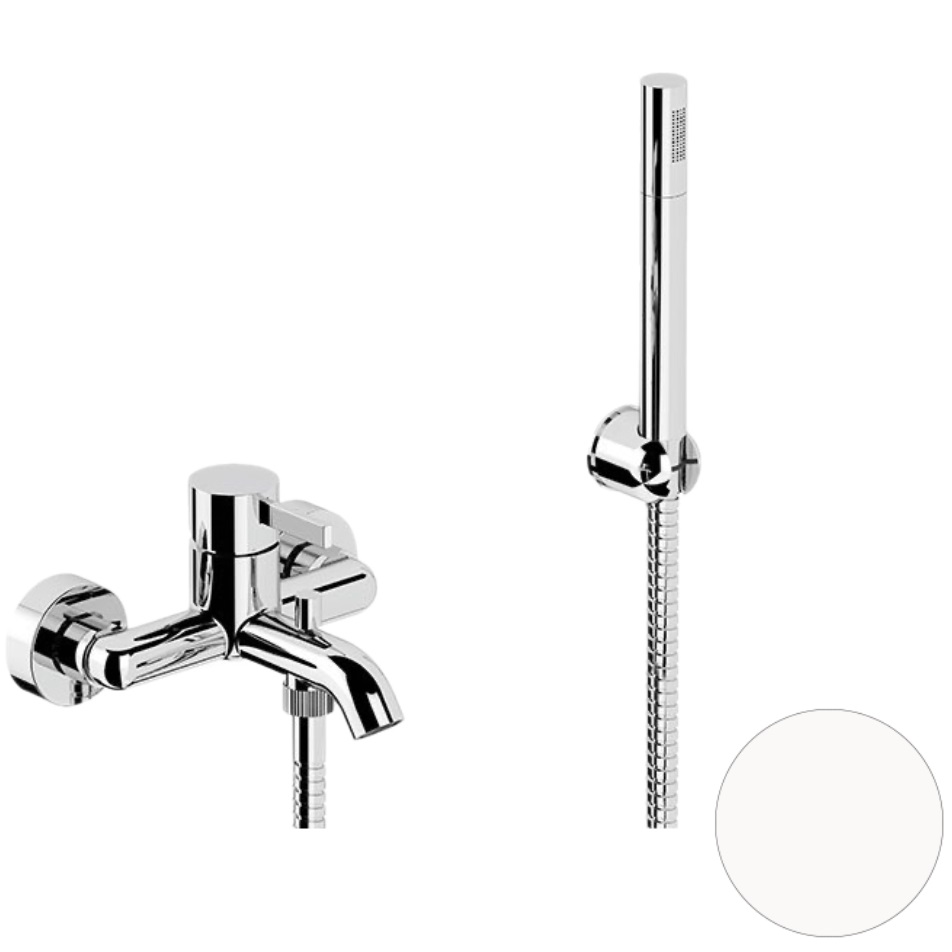 Смеситель для ванны настенный Remer Metrica MC02BO (белый матовый), с изливом