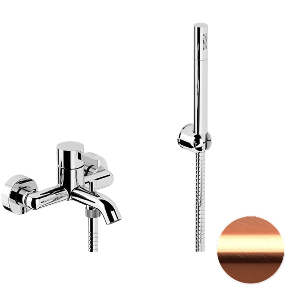 Смеситель для ванны настенный Remer Metrica MC02RP (медь брашированный), с изливом