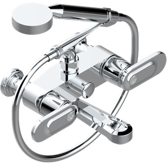 Смеситель для ванны настенный THG Corvair a manettes Fior di Bosco U8L-A02-13B (хром), с ручным душем и шлангом