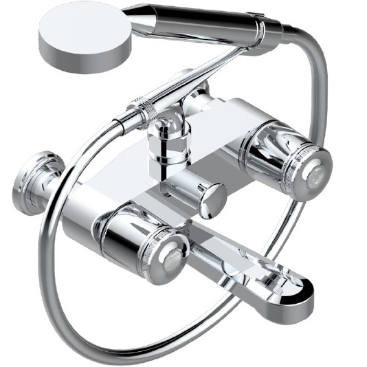 Смеситель для ванны настенный THG Corvair Fior di Bosco U8K-A02-13B (хром), с ручным душем и шлангом