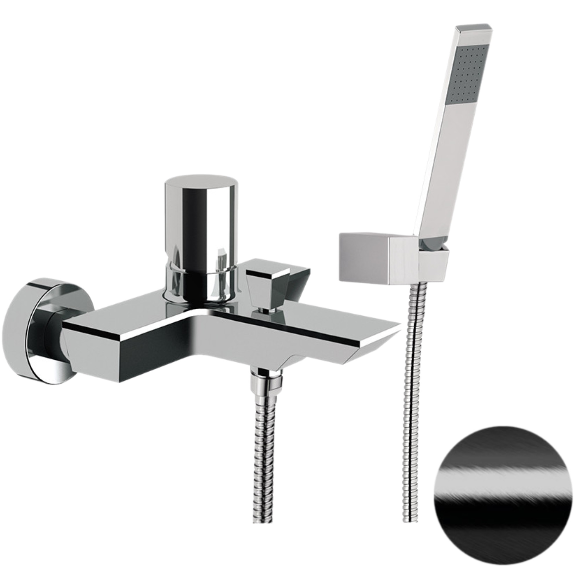 Смеситель для ванны Remer Edge EG502CFP (черный брашированный хром)