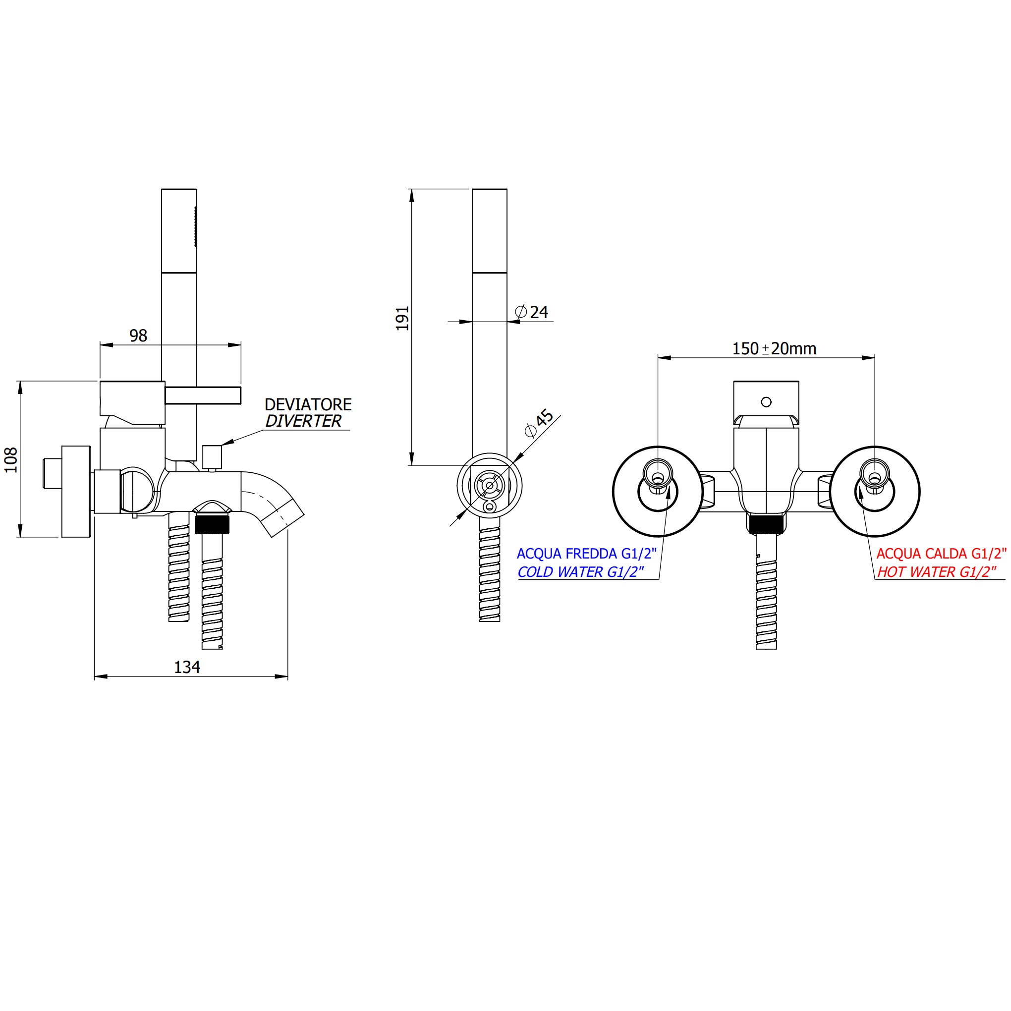 Смеситель для ванны Remer Metrica MC027MD (хром)