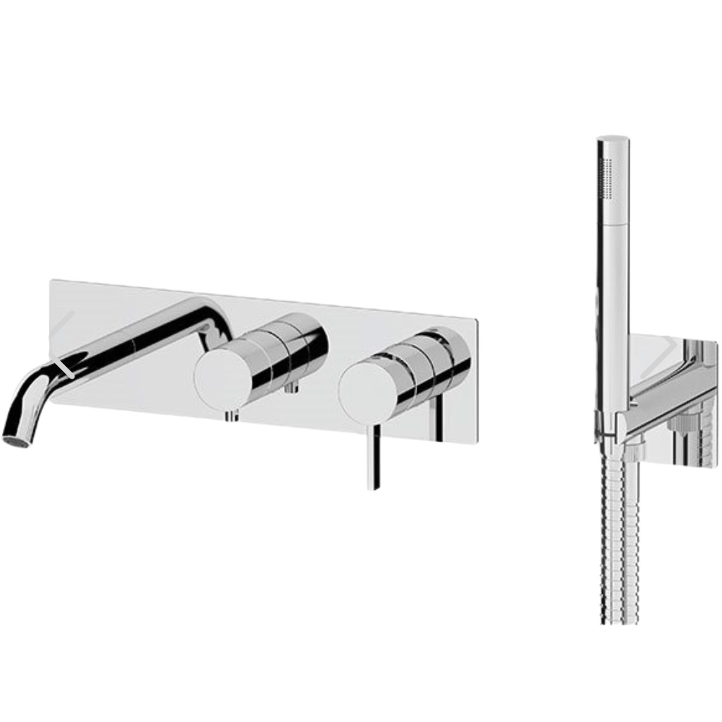 Смеситель для ванны скрытого монтажа Remer Metrica MC53D2 (хром), с изливом