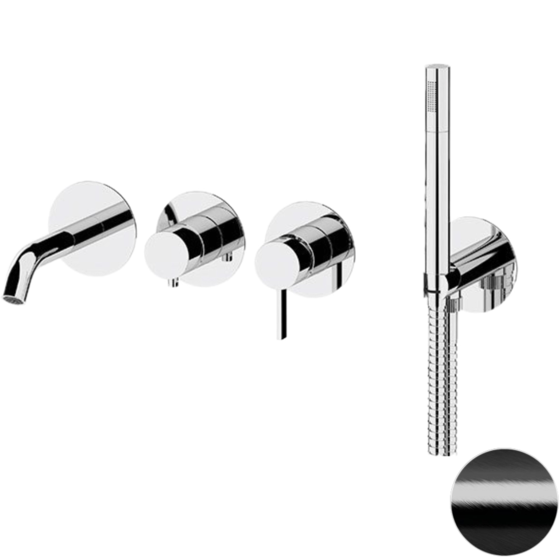 Черный Брашированный хром