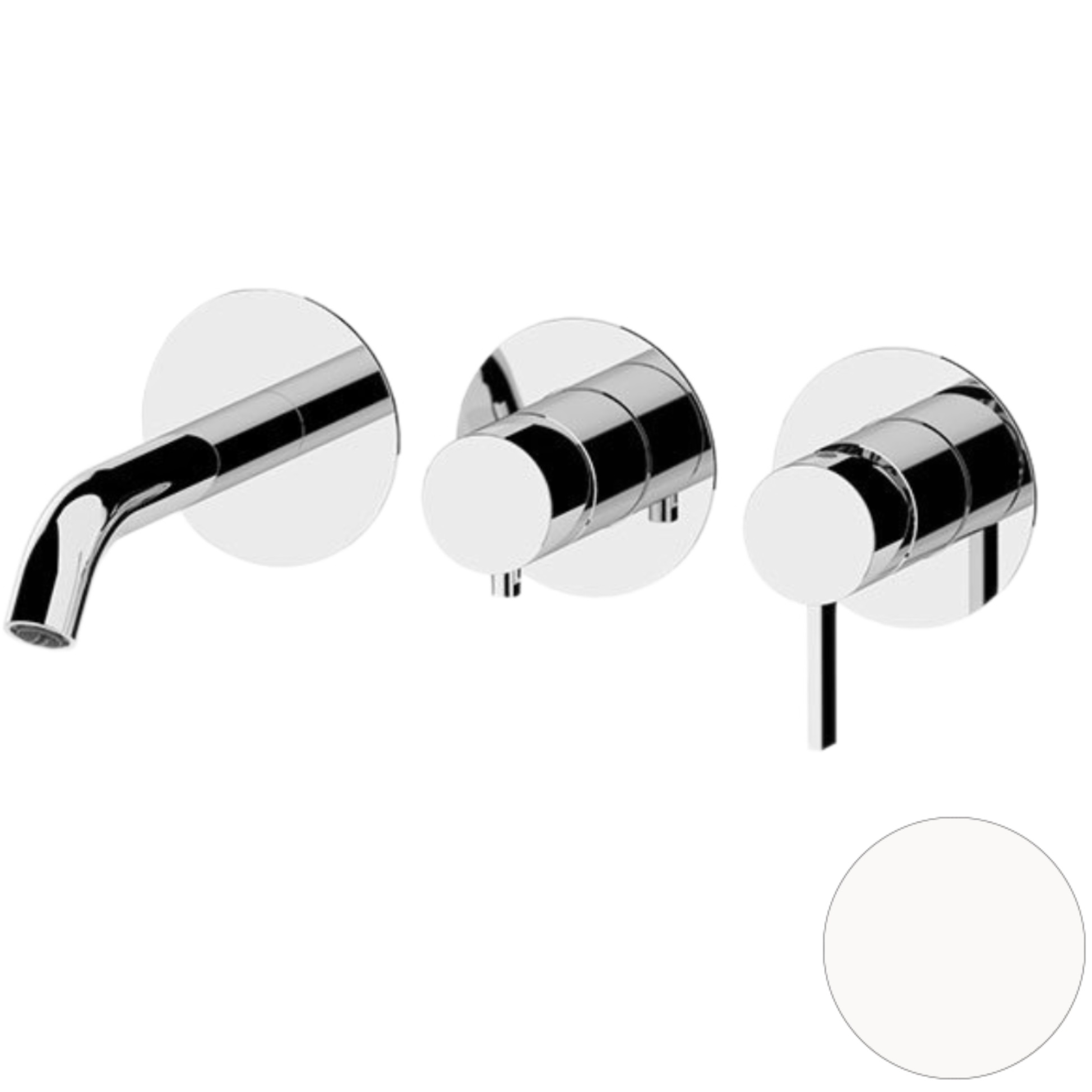 Смеситель для ванны скрытого монтажа Remer Metrica MC54D2PBO (белый матовый), с изливом