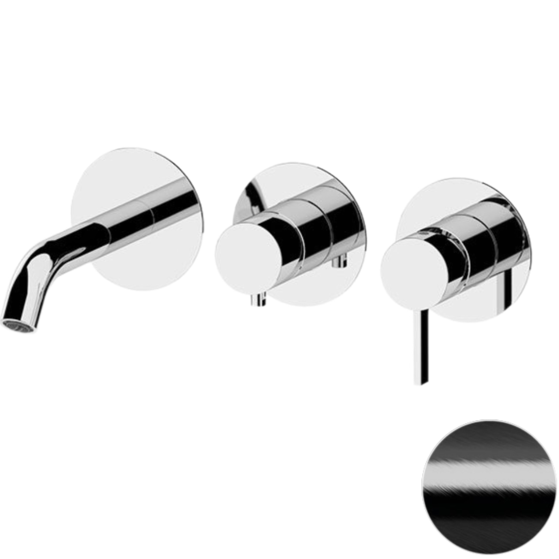 Смеситель для ванны скрытого монтажа Remer Metrica MC54D2PCFP (черный брашированный хром), с изливом