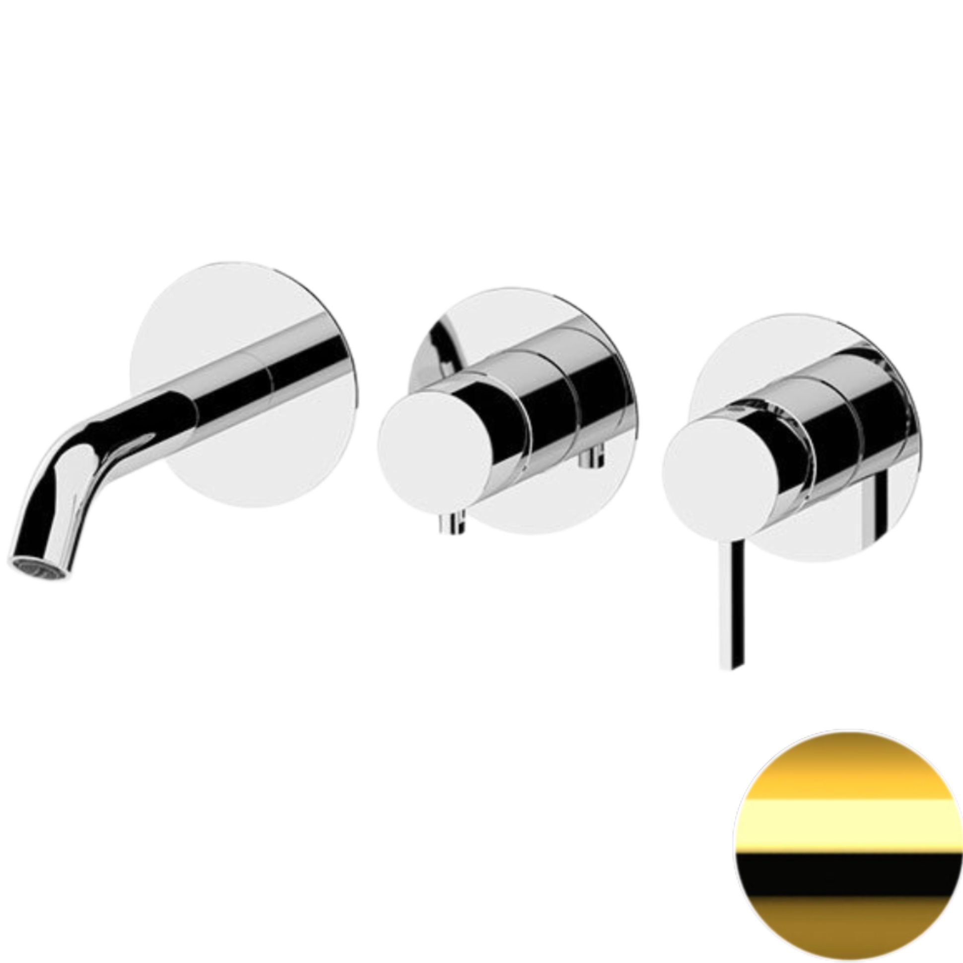 Смеситель для ванны скрытого монтажа Remer Metrica MC54D2PDO (золотой), с изливом