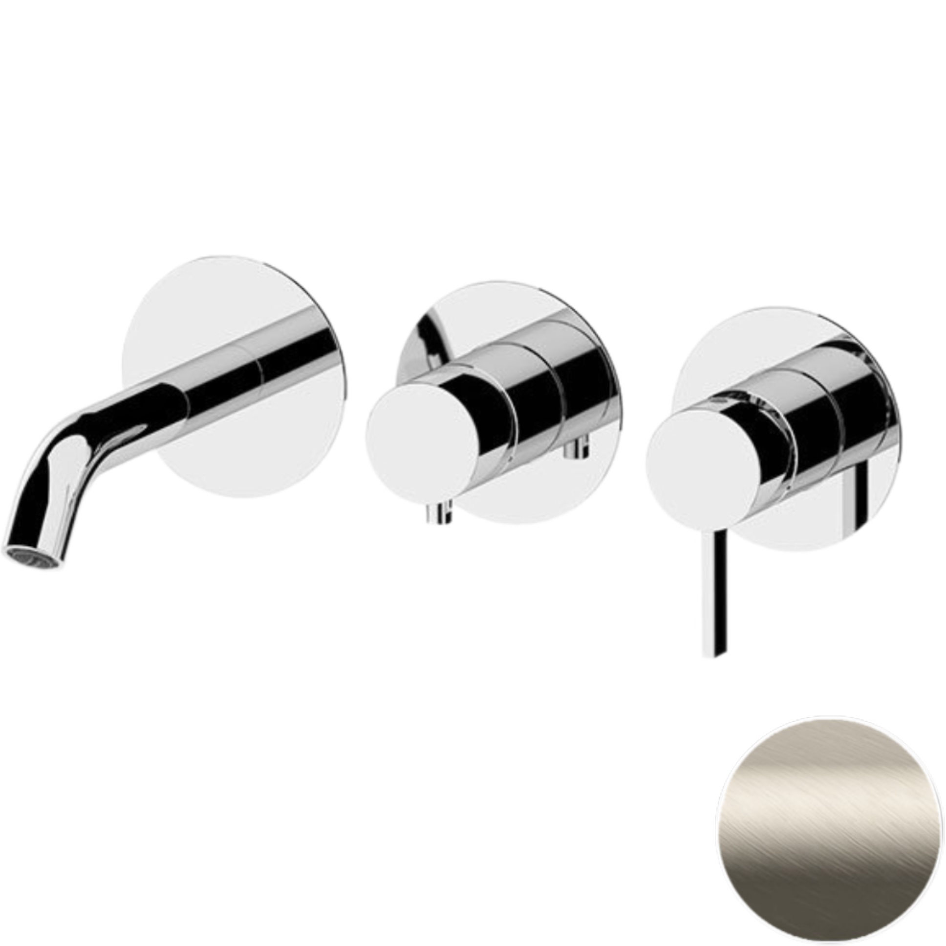 Смеситель для ванны скрытого монтажа Remer Metrica MC54D2PXV (сталь), с изливом