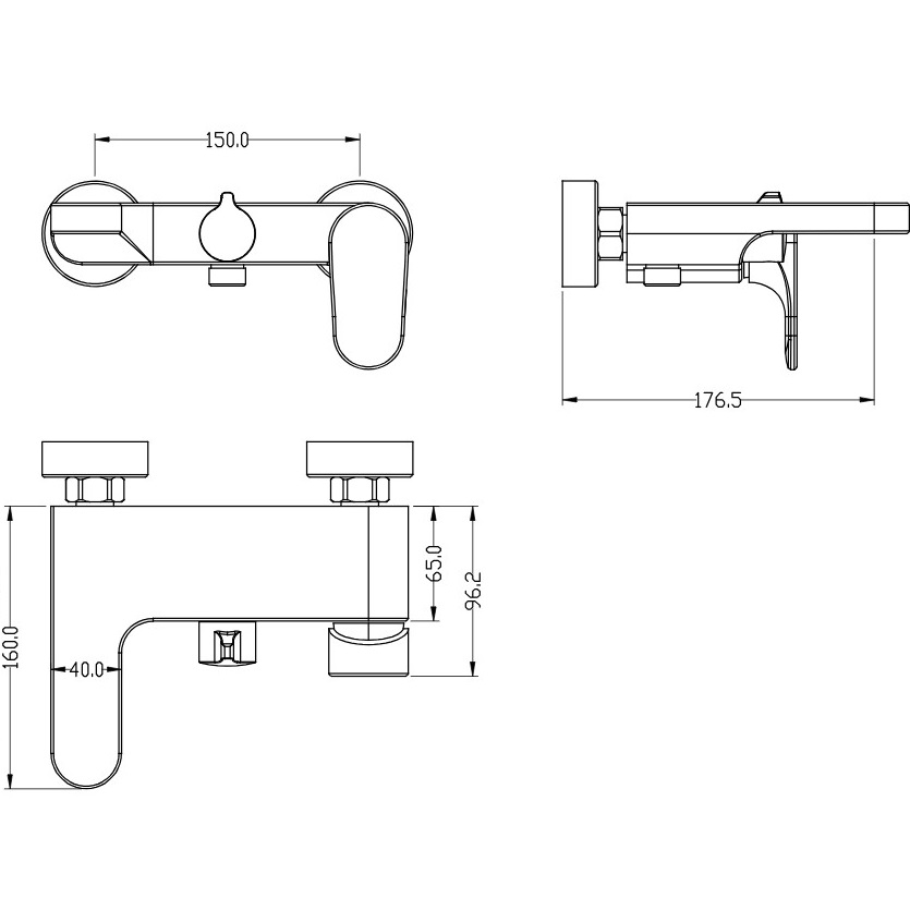 Смеситель для ванны с ручным душем Boheme Spectre 453-MG (золотой матовое), с изливом