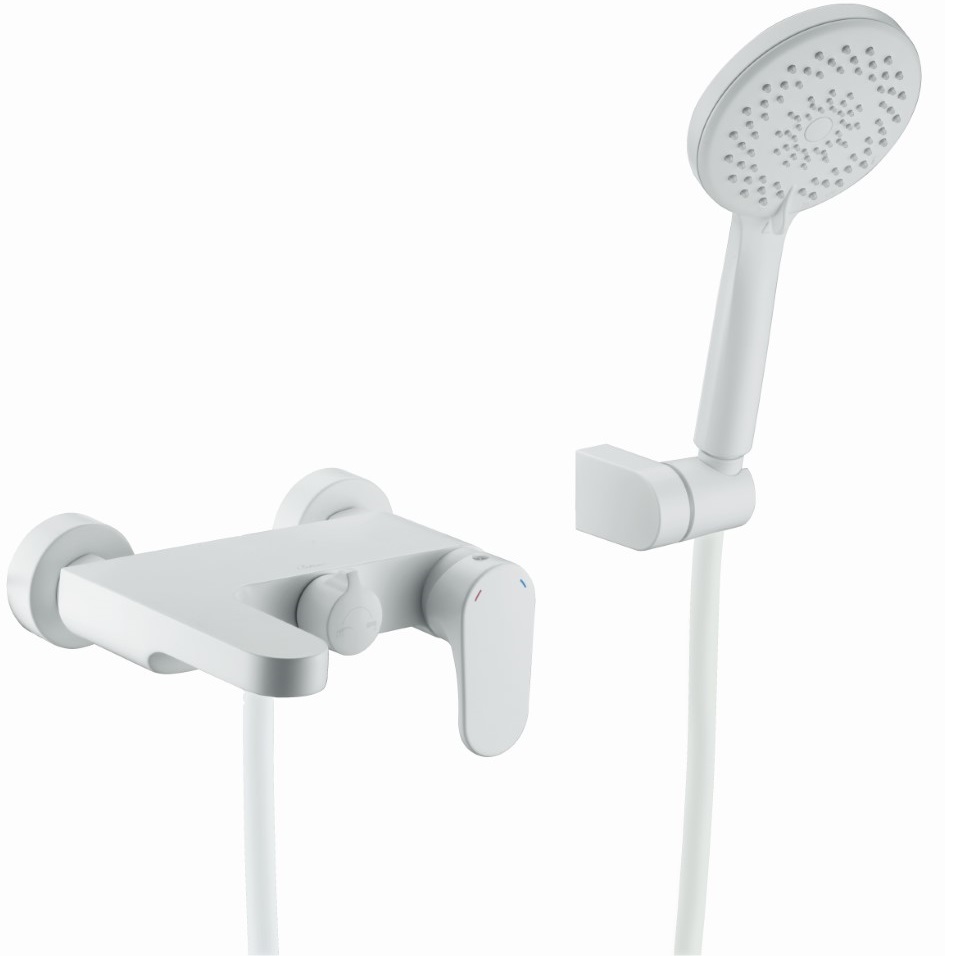 Смеситель для ванны с ручным душем Boheme Spectre 453-MW (белый матовый), с изливом