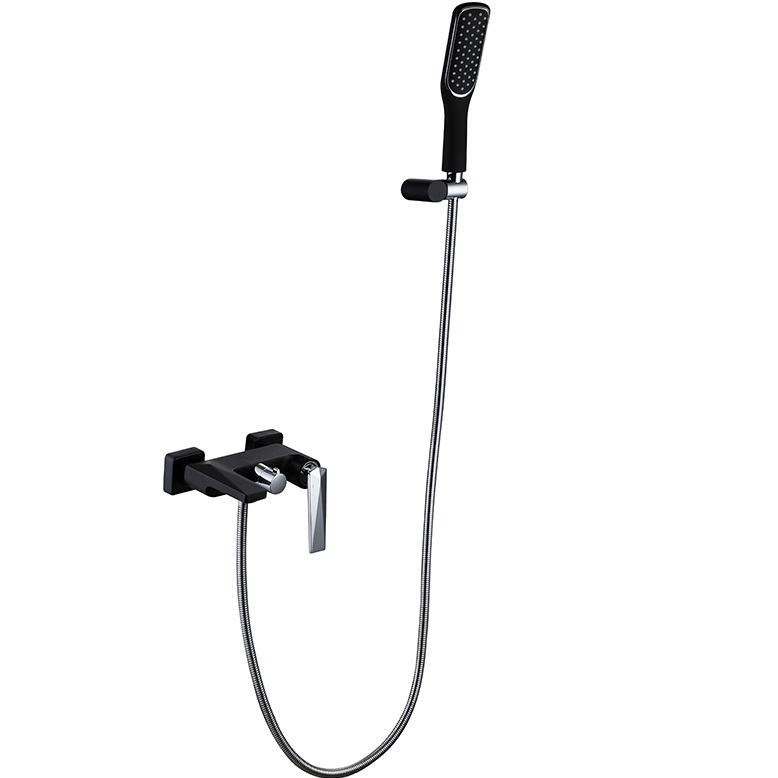 Смеситель для ванны с ручным душем Boheme Venturo 373-B (хром, черный матовый), с изливом