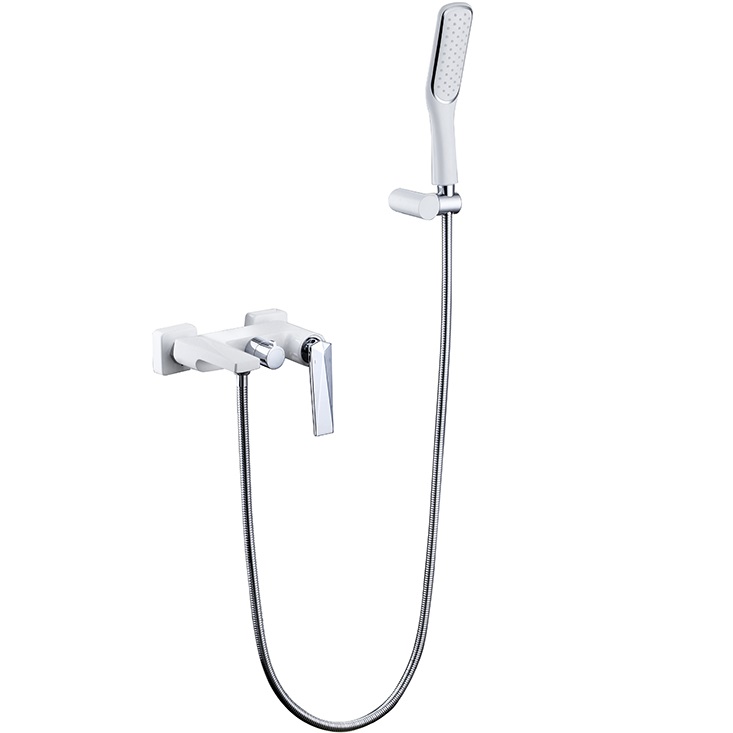 Смеситель для ванны с ручным душем Boheme Venturo 373-W (хром, белый), с изливом