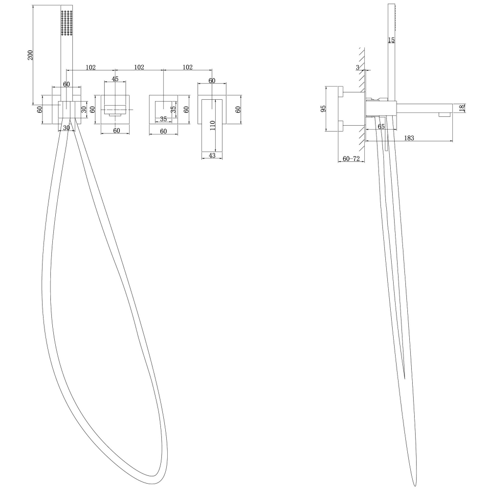 Смеситель для ванны скрытого монтажа Abber Daheim AF8230NG (никель)
