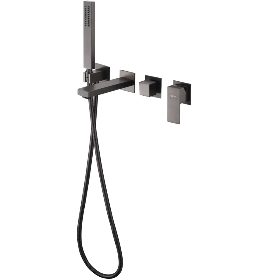 Смеситель для ванны скрытого монтажа Abber Daheim AF8230NG (никель)