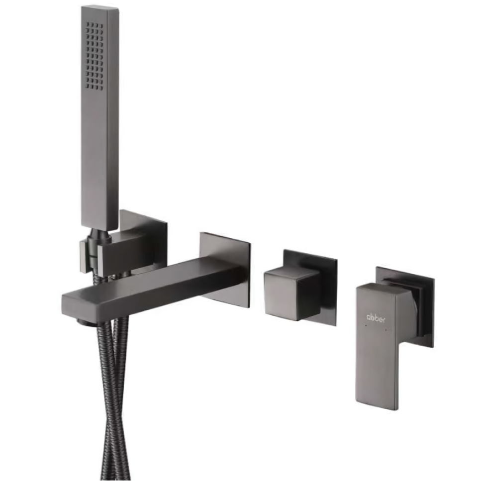 Смеситель для ванны скрытого монтажа Abber Daheim AF8230NG (никель)